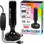 Mocna ANTENA aktywna pokojowa DVBT2 tv FHD 4K MUX-8 LTE wzmacniacz