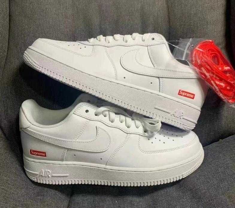 Nike Air Force 1 Low Supreme Białe 43