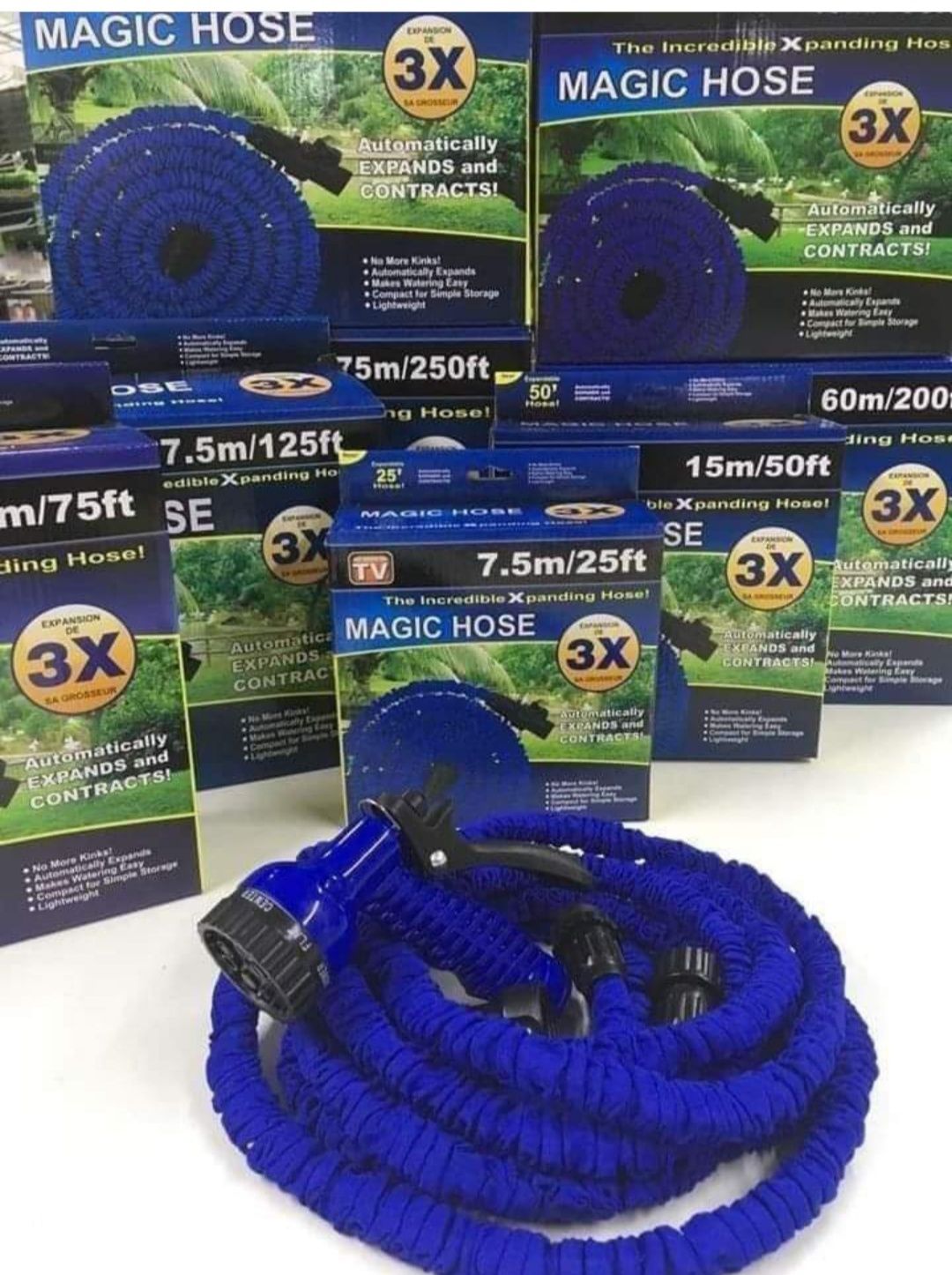 Шланг для полива X HOSE 15 м с распылителем, садовый шланг,