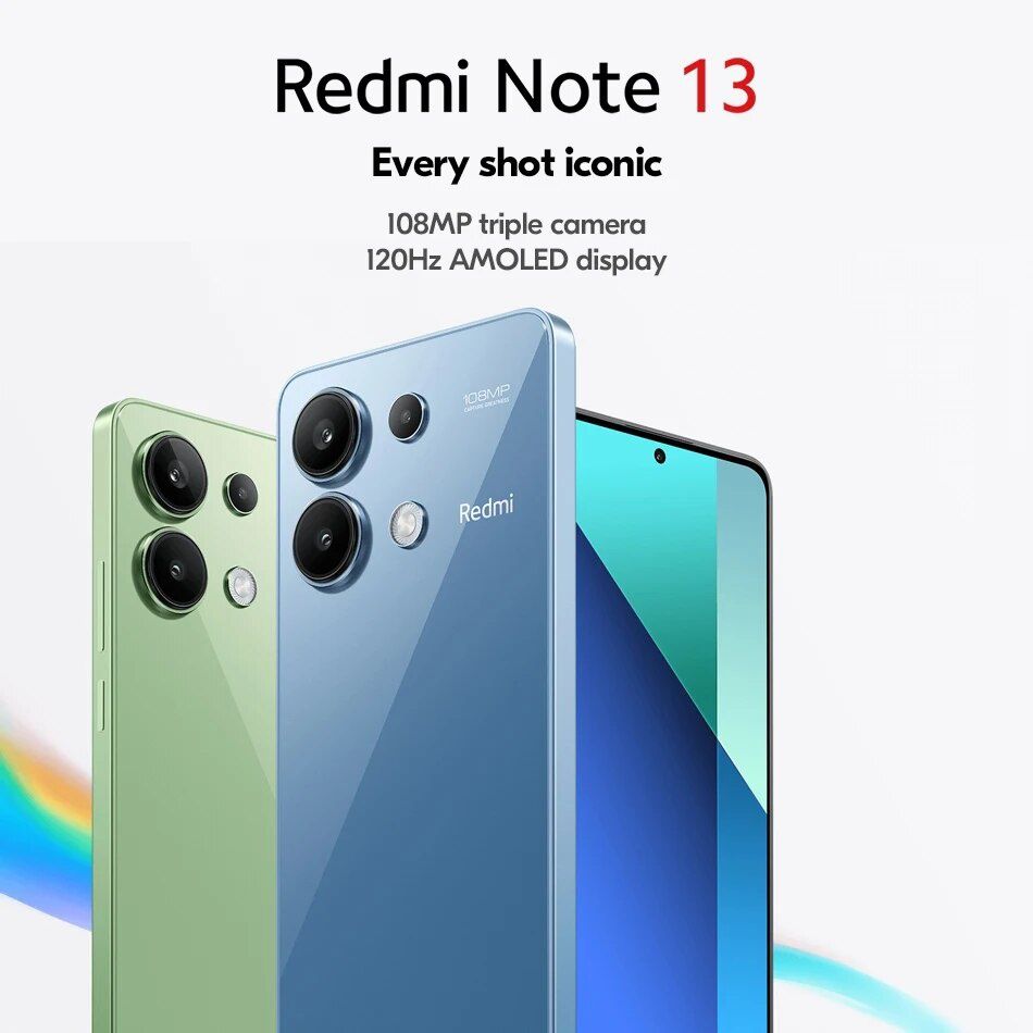 Redmi note 13 4G Black  8/256Гб  NFC Global Version NEW + чехол