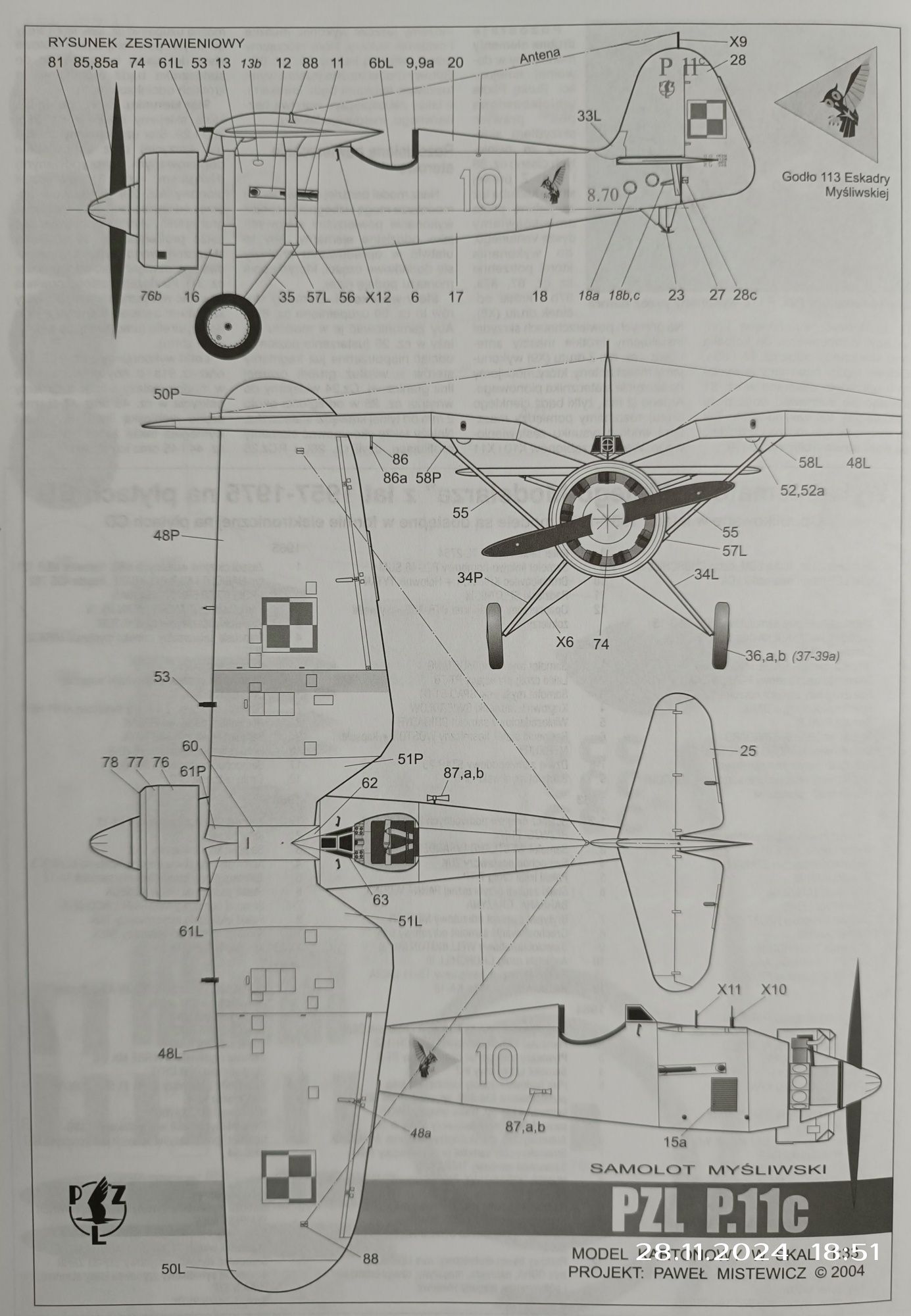 Model samolotu PZL P.11c Mały Modelarz 4-5-6/2014