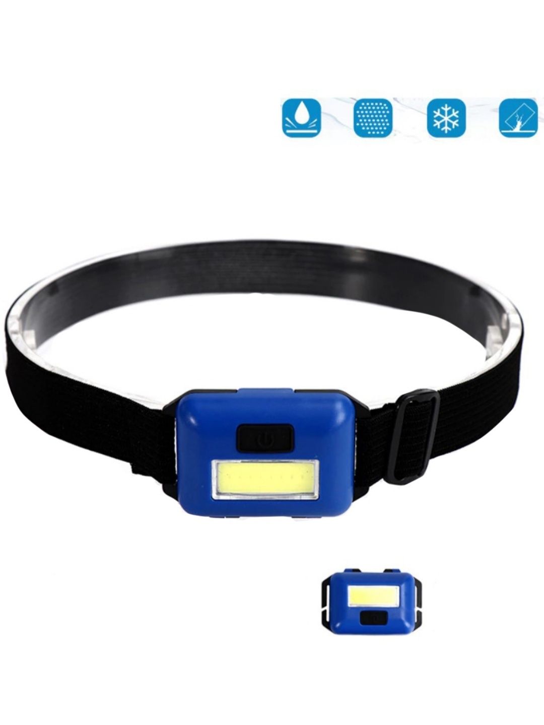 Фонарик налобный headlamp COB 10w Синий и Черный