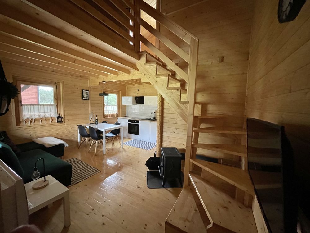 Domek drewniany z kominkiem, SAUNA
