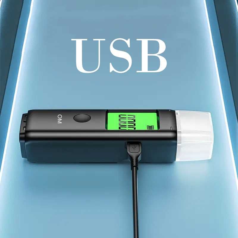 Profesjonalny alkomat na USB - Ładowarka - 5 ustników - Duży ekran