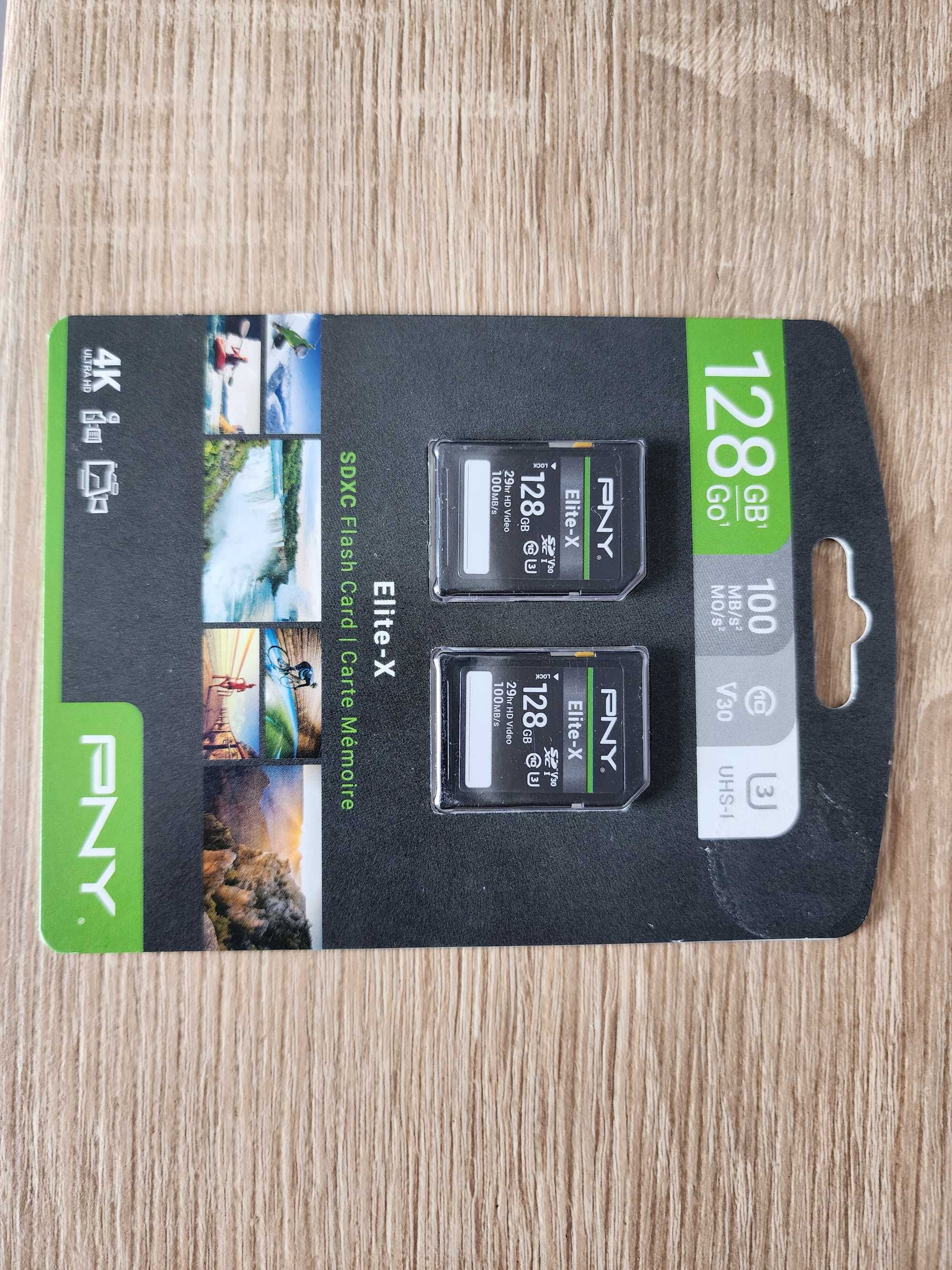 PNY 128GB Elite-X Class 10 U3 V30 SDXC Flash Memory 2шт Нова оригінал