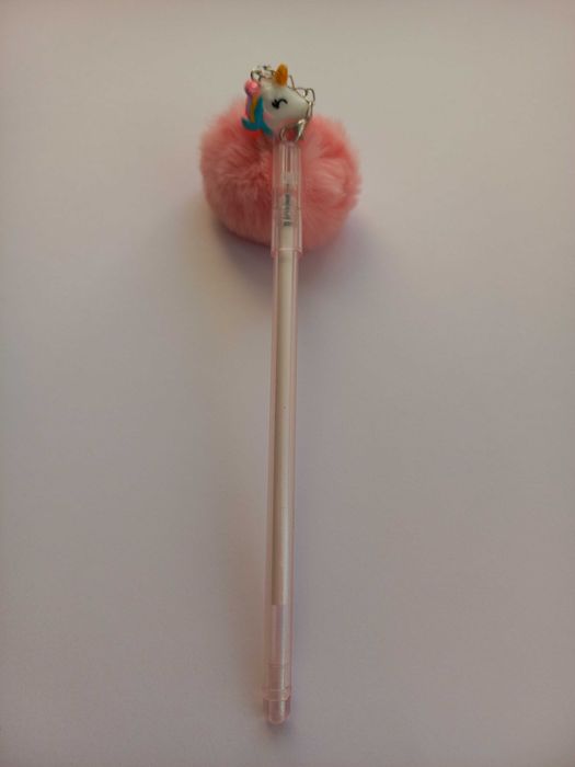 Caneta Unicórnio com Pom Pom