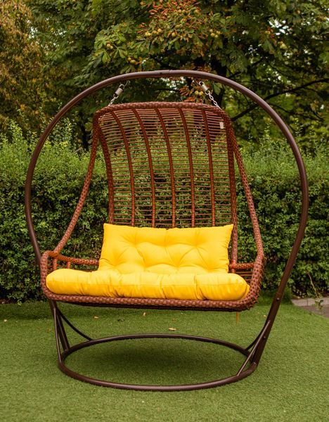 Кресло Кокон Дуэт двухместный Садовые Качели из искусственного ротанга