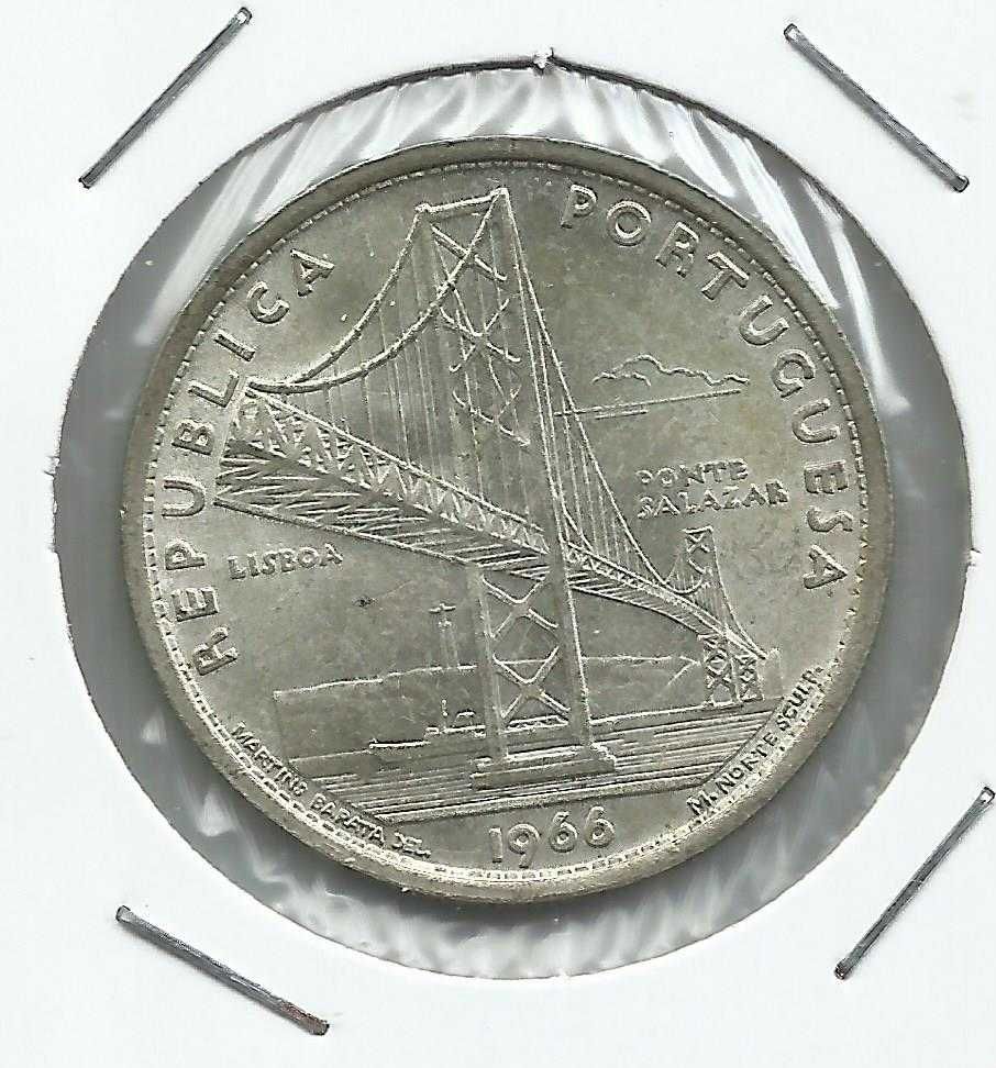 Moeda portuguesa, Ponte Salazar, 20$00 de 1966 – prata