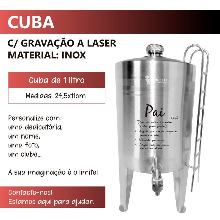 Cubas em Inox com personalização (Gravação a Laser)