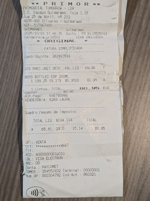 Perfume Hugo Boss Bottled Eau de Perfum 200ml