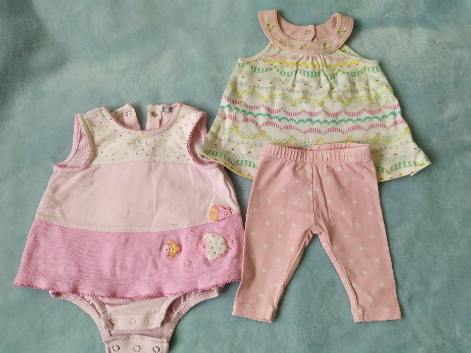 Komplet dla dziewczynki 2 części plus body r. 0-3 m