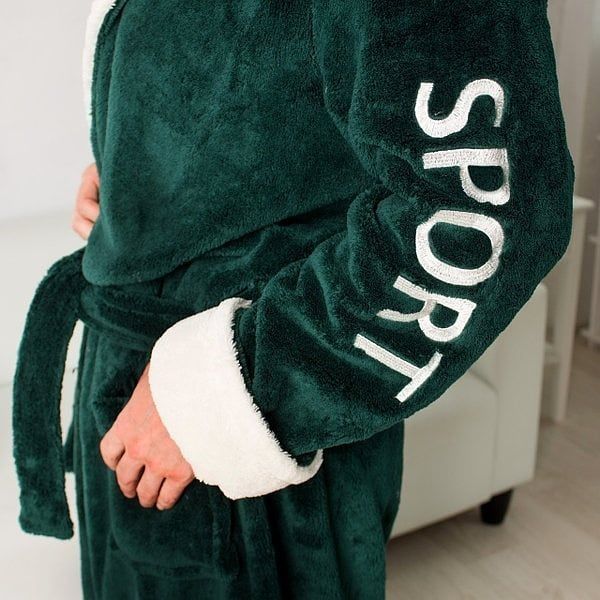 Мужской махровый халат / Мужской халат на запах батал S-6XL