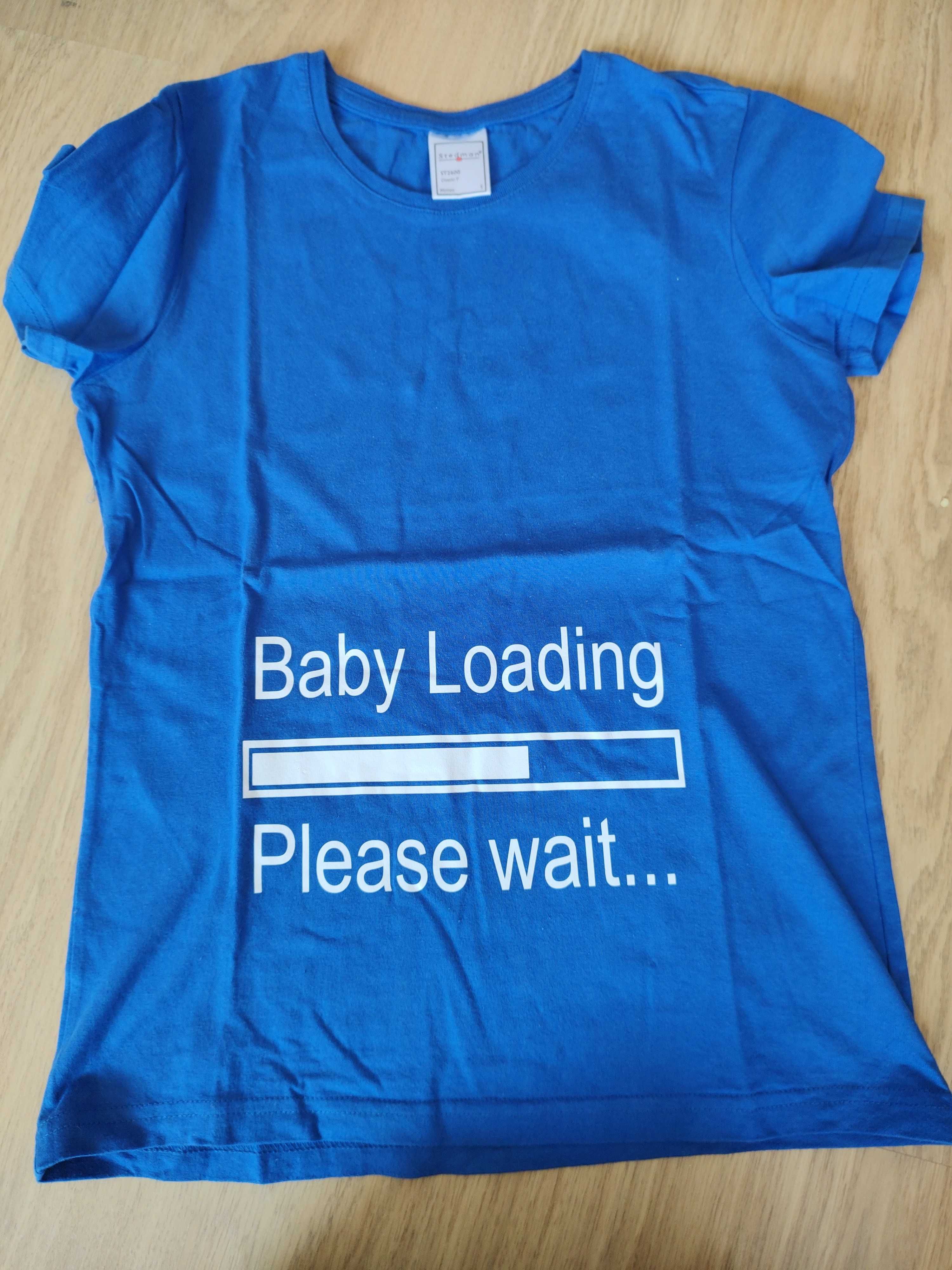 T-shirt/koszulki z nadrukiem ciążowym r.S