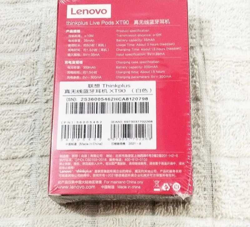 Беспроводные наушники Bluetooth TWS Lenovo ThinkPlus XT90