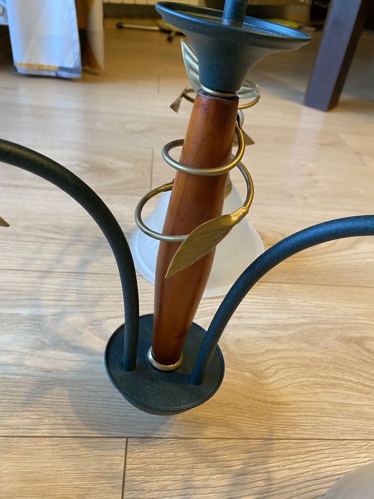 Żyrandol lampa sufitowa 3 punktowa listki