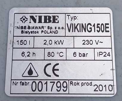 Bojler elektryczny Biawar VIKING 150L -  pojemnościowy poziomy/pionowy