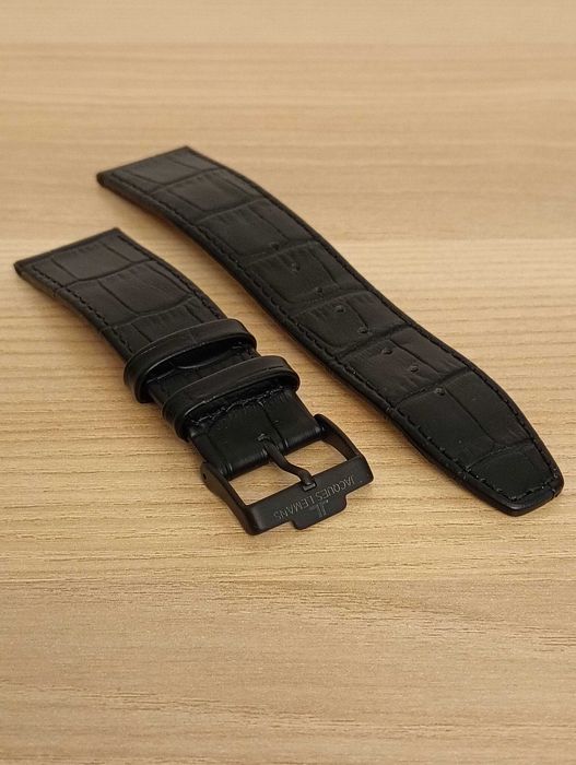 Pasek skórzany do zegarka Jacques Lemans, 22 mm, czarny