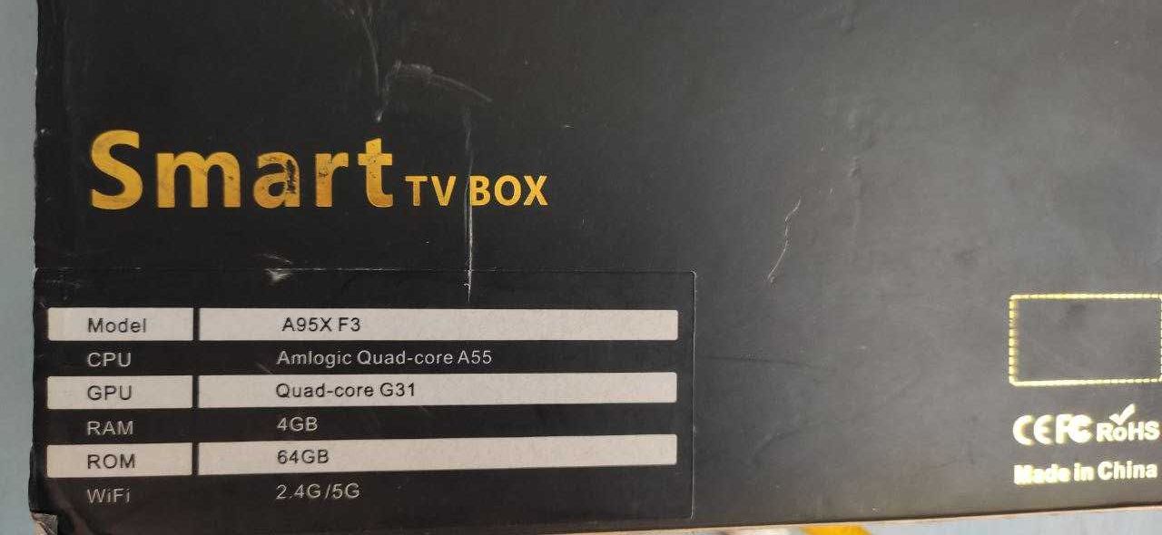 Смарт Android TV box A95X F3 медіа приставка Андроід 9 4/64 HDMI AV