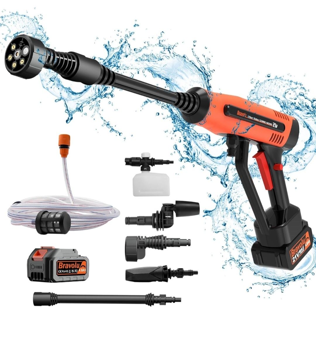 Bravolu MAX 500 PSI Mobile Myjka ciśnieniowa akumulatorowa