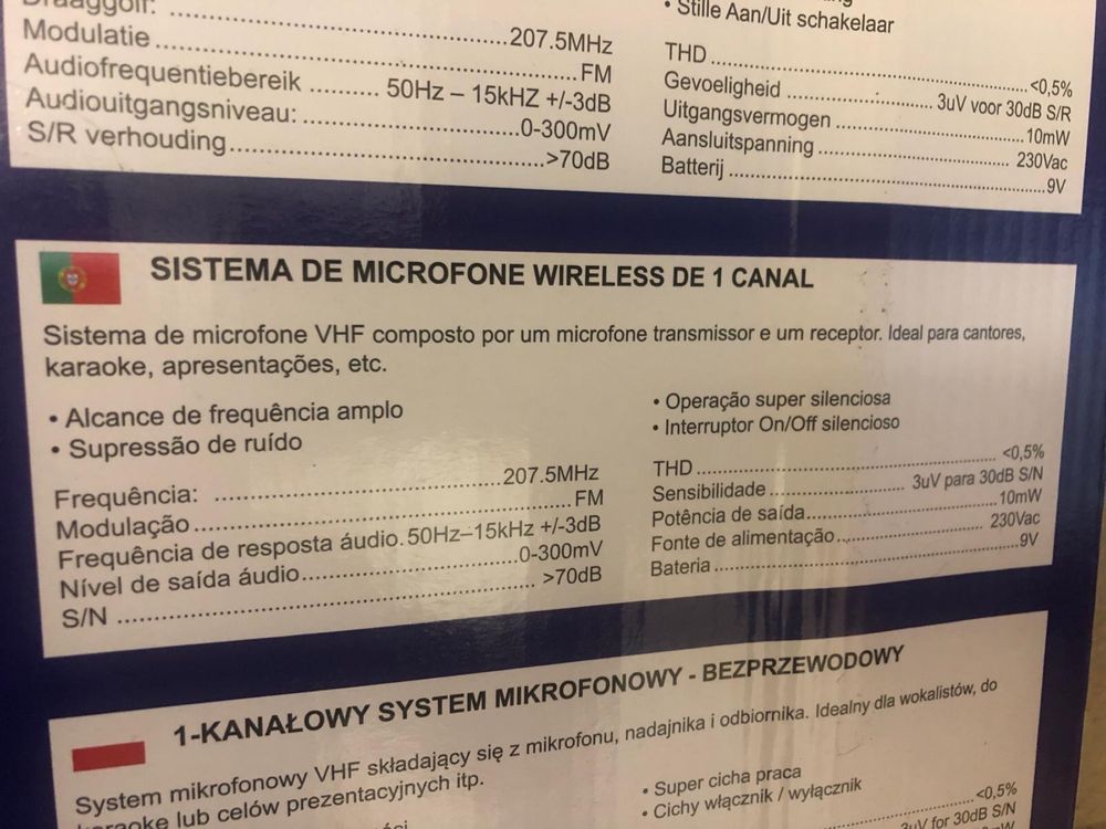 Microfone Profissional Wireless VHF