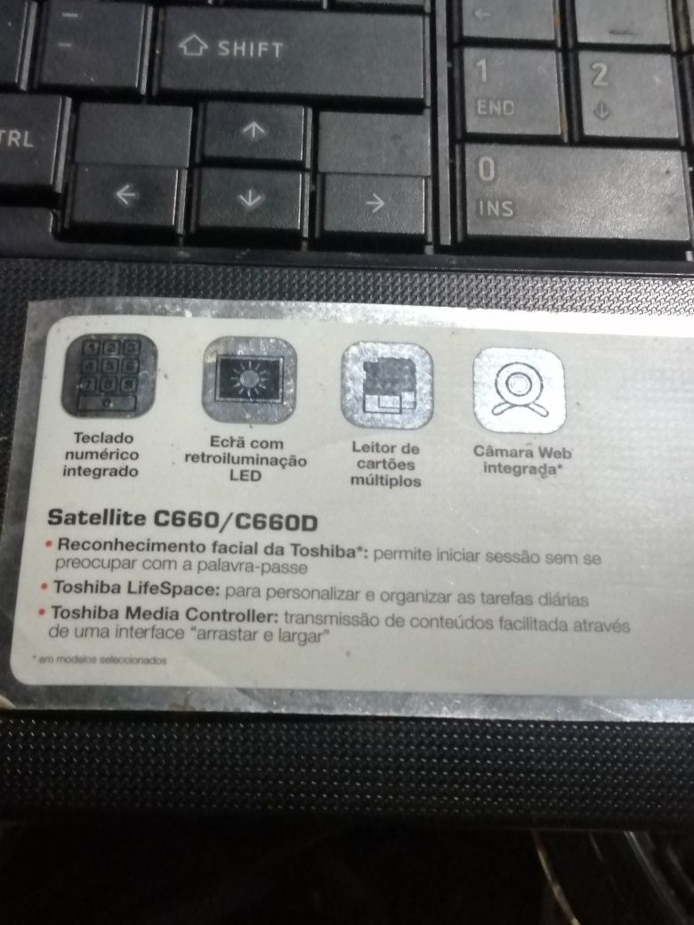 Portátil Toshiba Satellite C660 bem funcional