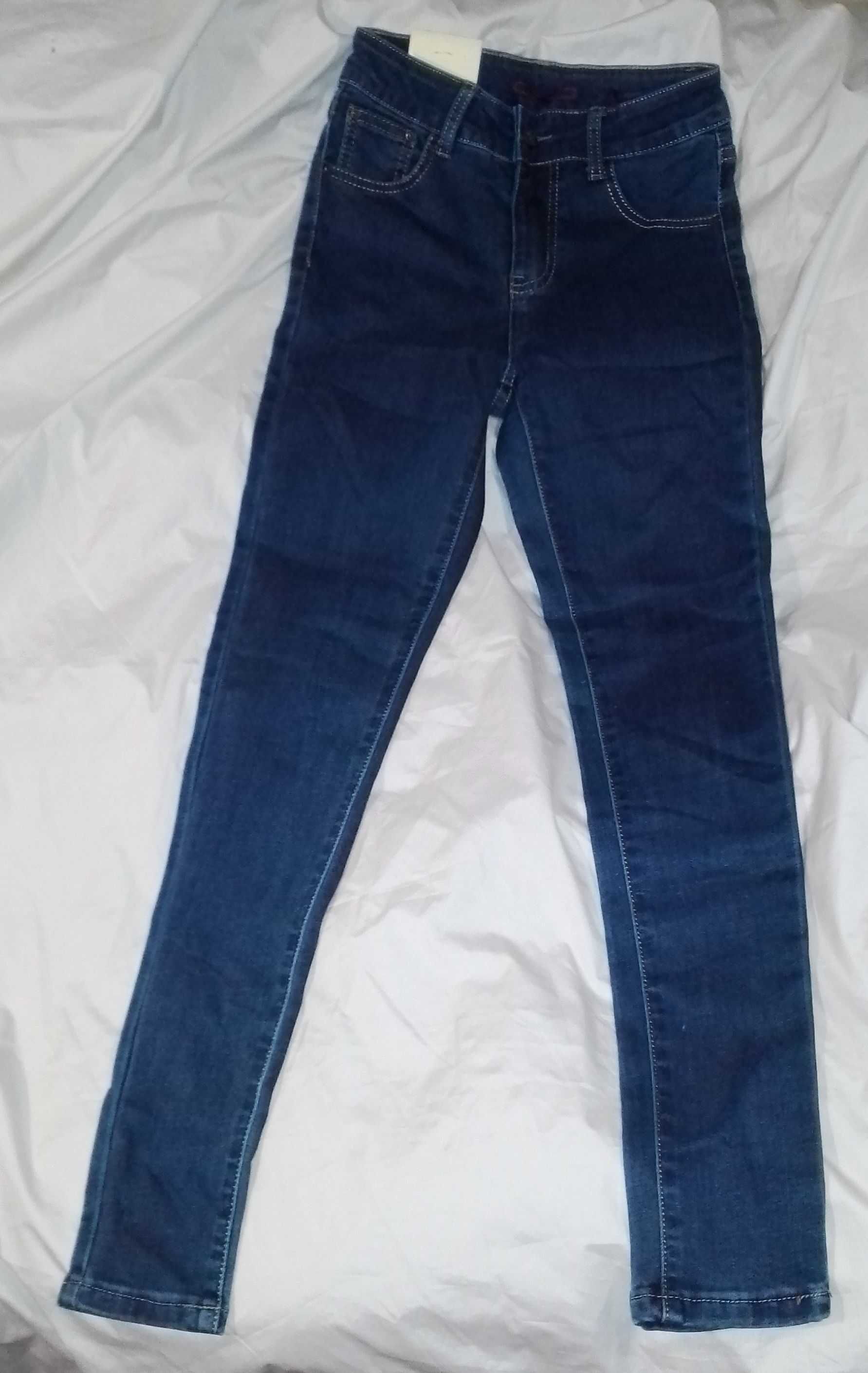 Темные узкие джинсы стрейч на девочку, джинсы узкие размер S/M, джинсы
