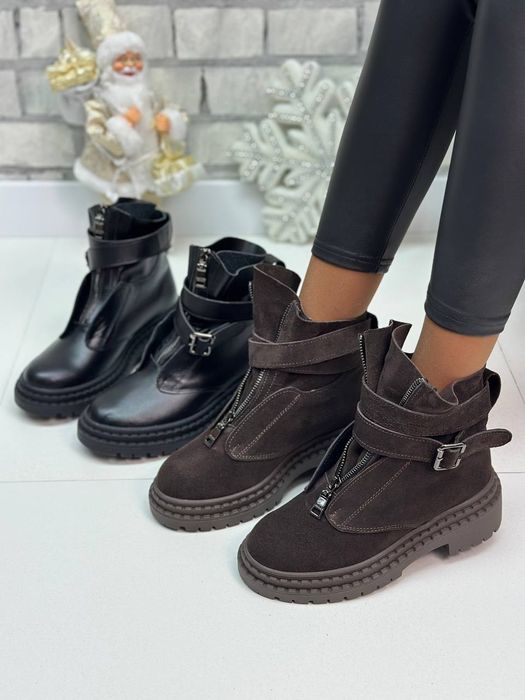Жіночі шкіряні зимові черевики