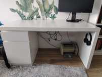 Biurko Ikea Malm 140x65 cm białe stan dobry