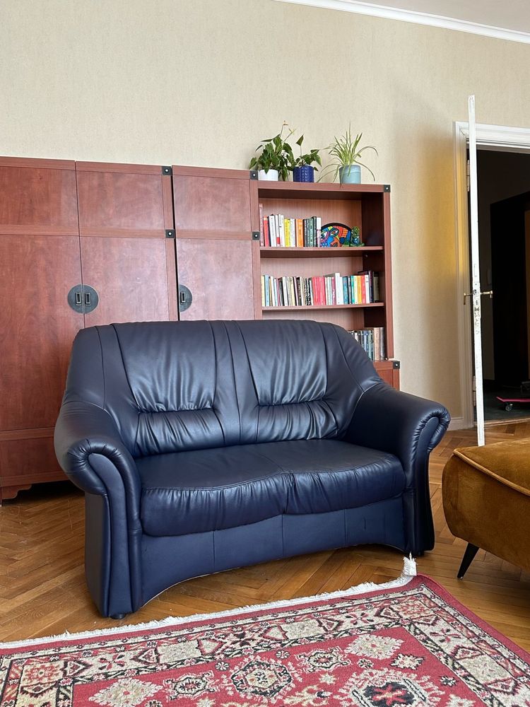 Skórzany komplet wypoczynkowy fotel + kanapa