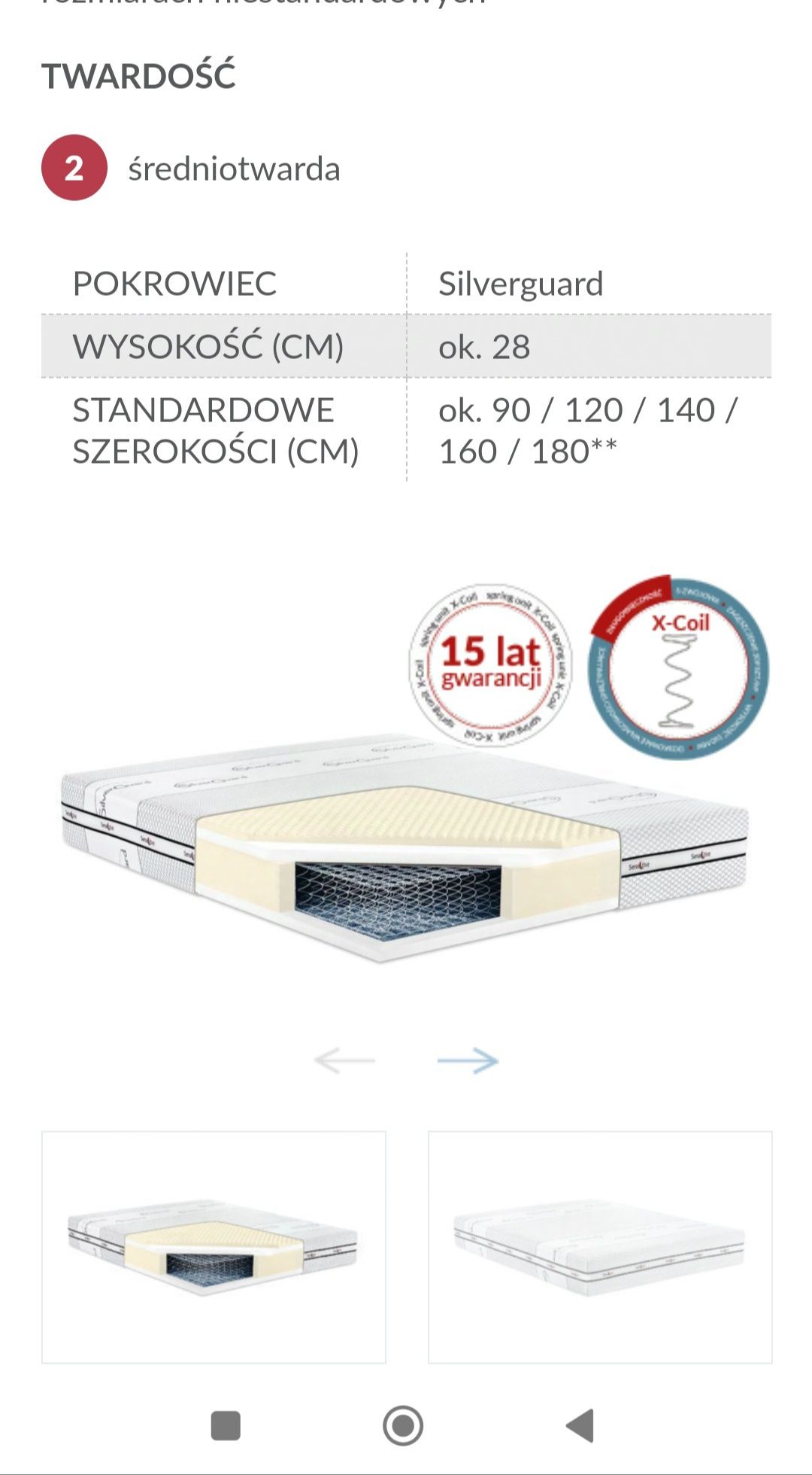Materac sprężynowy H3