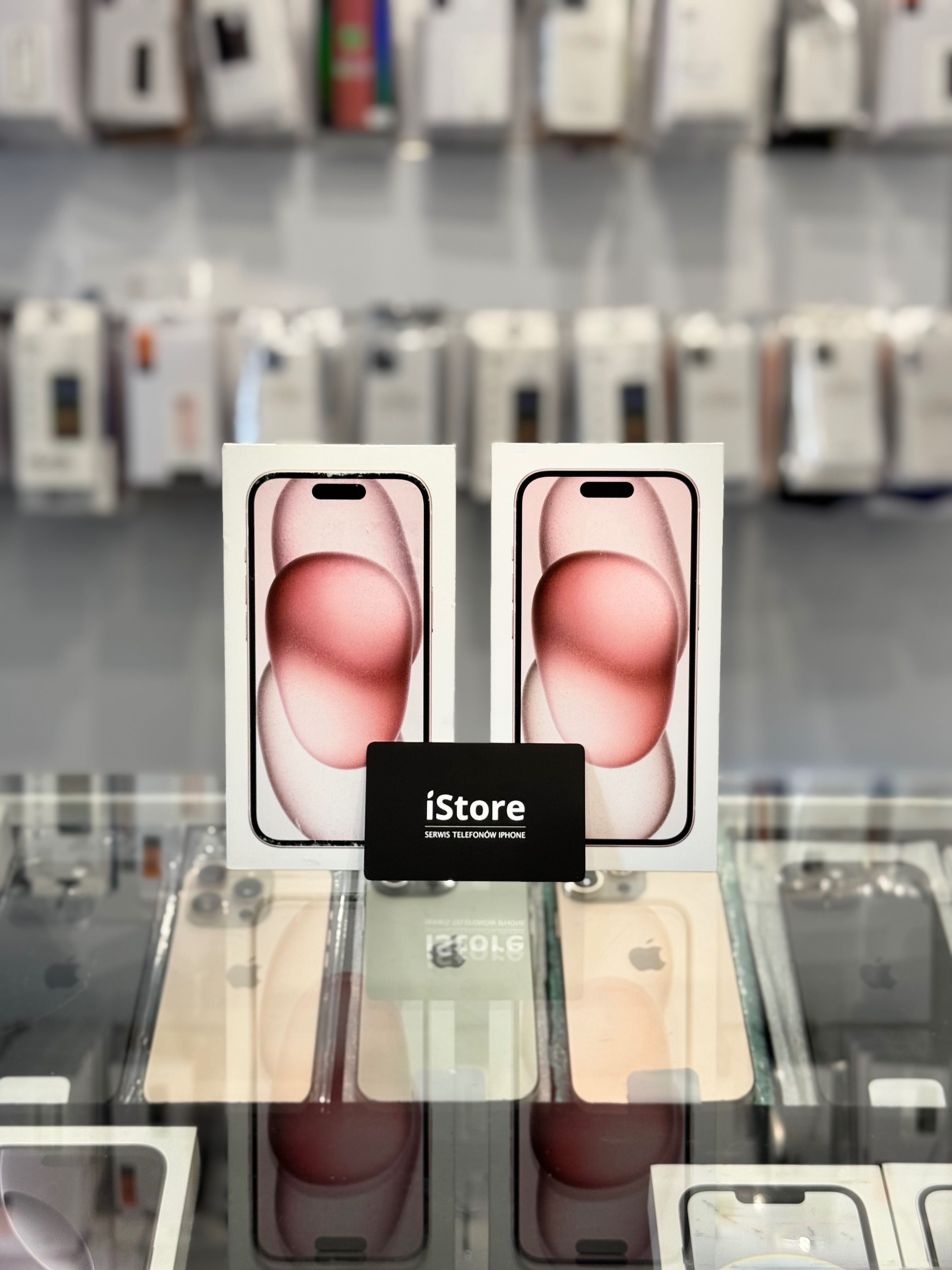 NOWY iPhone 15 Pink 128 GB Różowy • 100% baterii • GWARANCJA • plomba