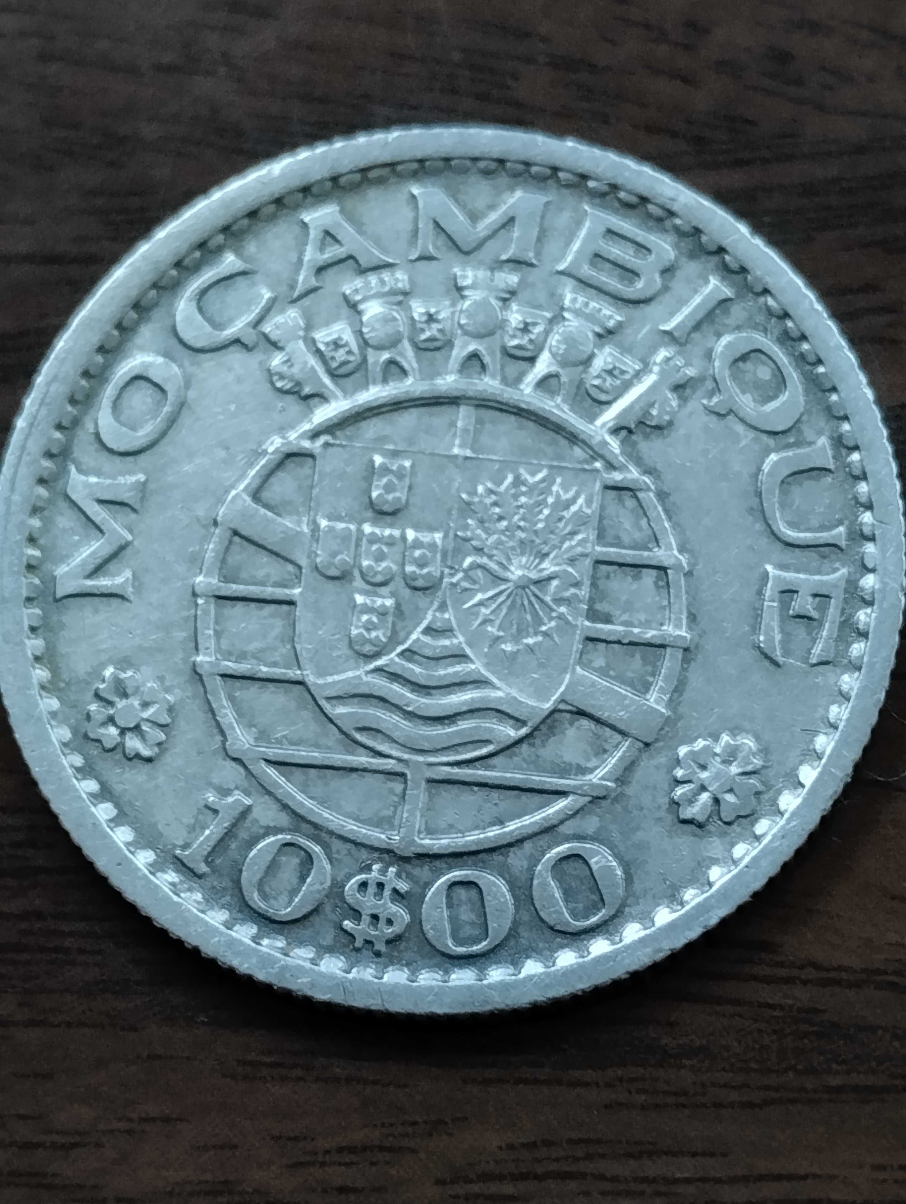 Moeda de 10 escudos de 1960, em Prata, de Moçambique