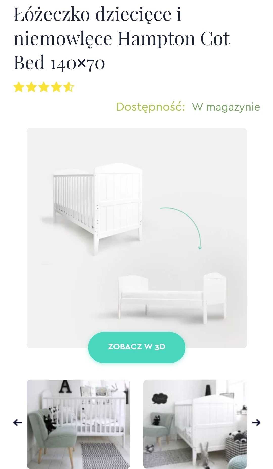 Łóżeczko dziecięce i niemowlęce Woodies Hampton Cot Bed 140×70