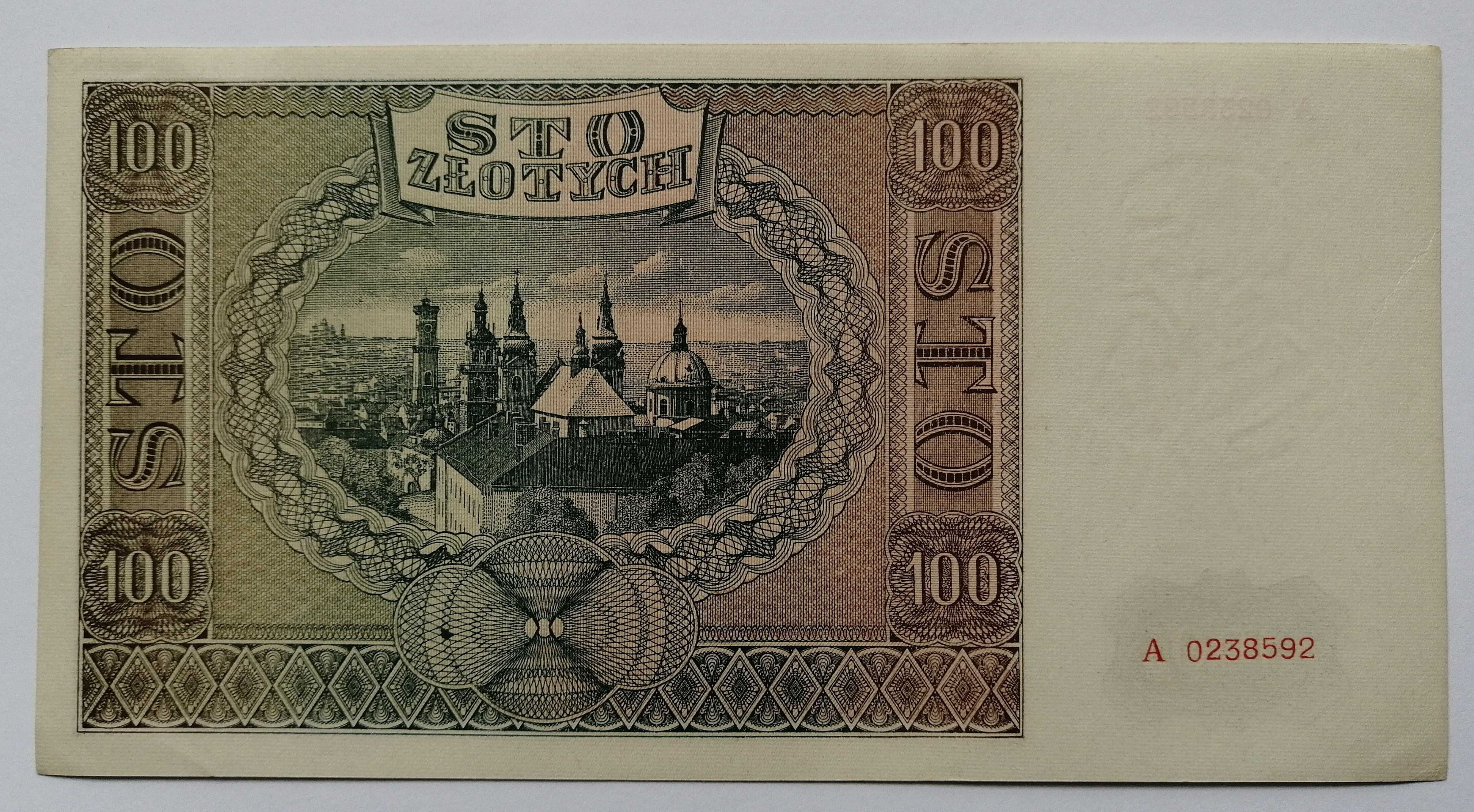 Banknot Polska - 100 złotych - 1941 rok. Ser.A ( z paczki bankowej)