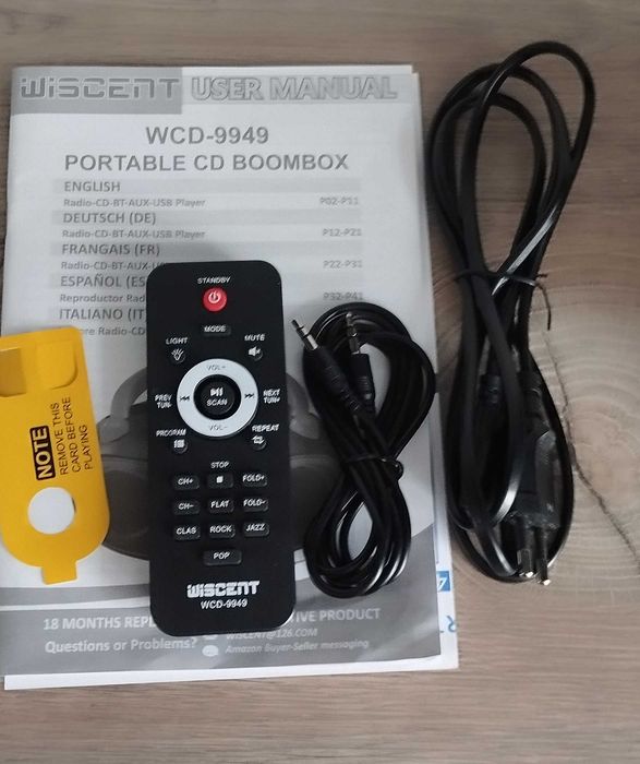 Odtwarzacz CD Boombox WISCENT Radio