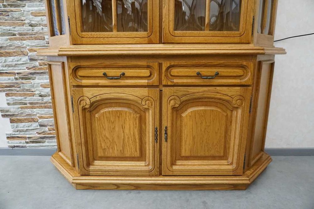 witryna z komodą dębowa podświetlana szer. 155 cm  (p-870)  -20%  -20%