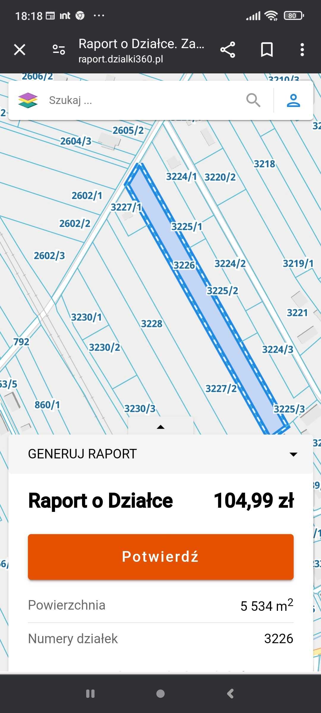 Działka budowlana w Wierzawice -"Na Dole".55,5 ara