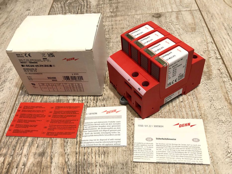 OGRANICZNIK PRZEPIĘĆ 20kA DEHN guard 952400 ochronnik 3 fazy