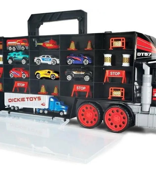 Детская игрушка трейлер для перевозки машин длина 62 см