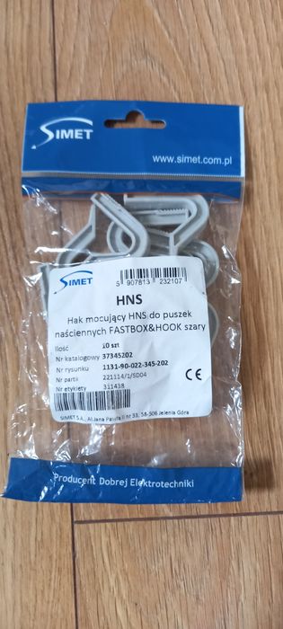 Hak mocujący – do puszek naściennych Fastbox&Hook (NS5, NS6, NS7, NS9)