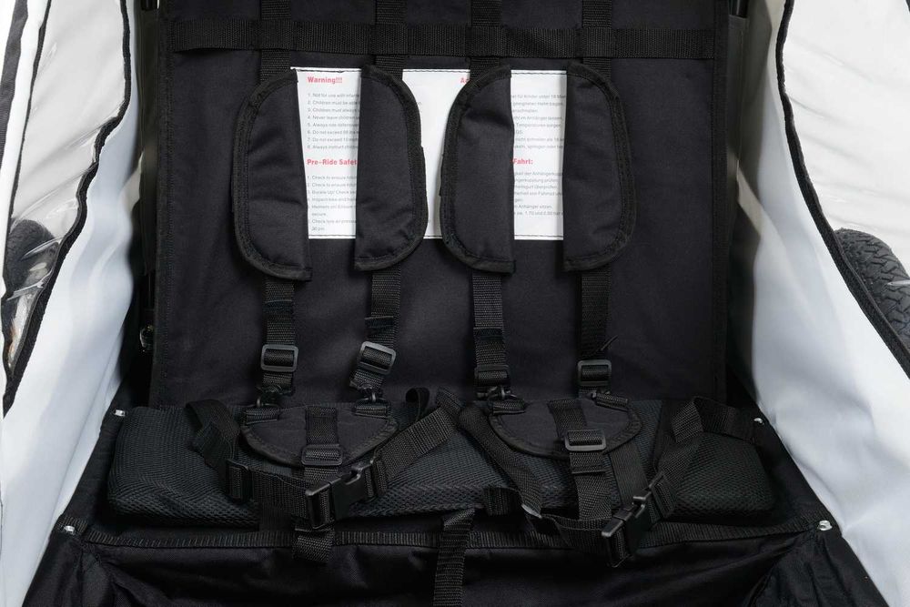 Przyczepka rowerowa z amortyzatorem 2-osobowa +JOGGER czarna