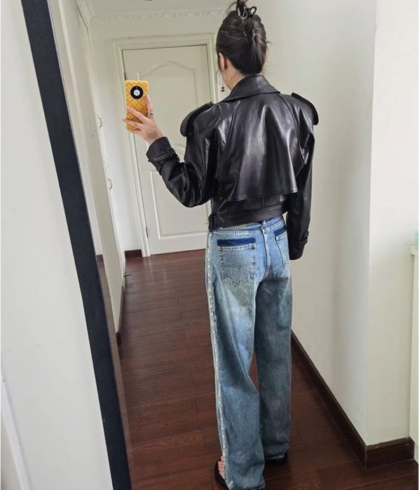 Косуха кожаная куртка saint laurent