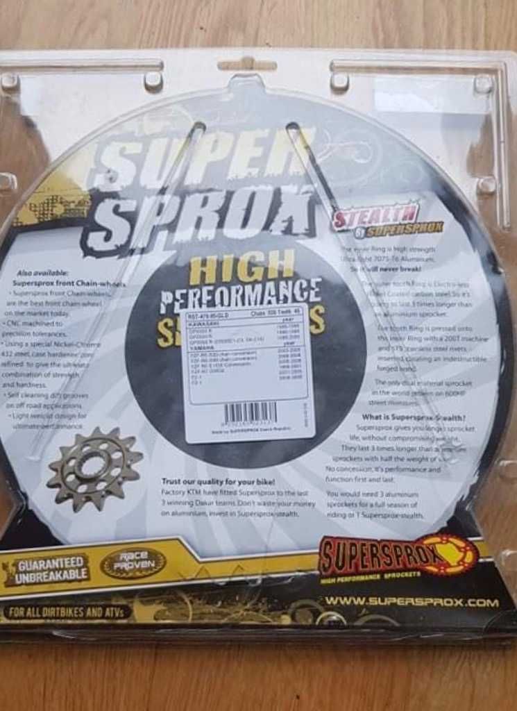 Zębatka SUPERSPROX STEALTH aluminiowo-stalowa złota tył 45 zębów