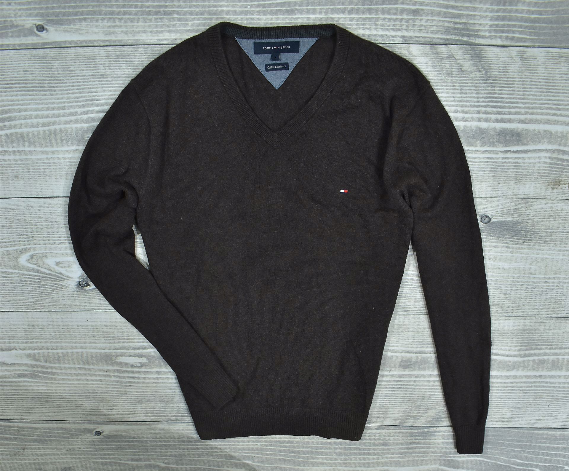 TOMMY HILFIGER Cotton Cashmere Sweter Męski / L