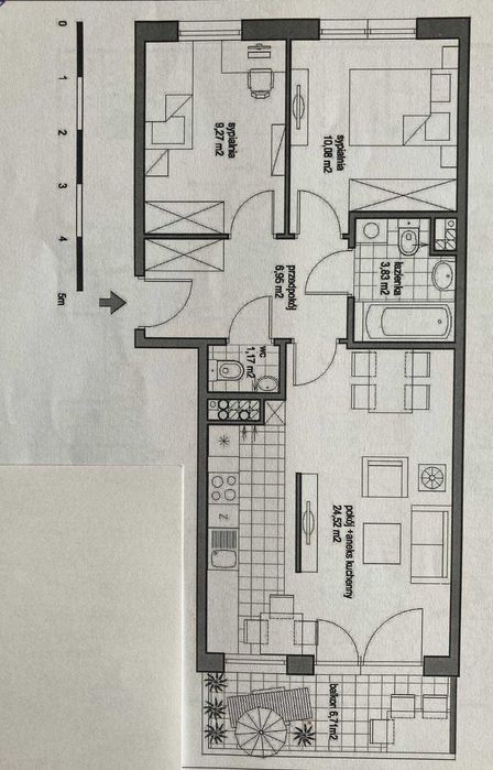 3 pokoje na Dolnym Mokotowie 55,6m2, 2 miejsca postojowe + 2 schowki