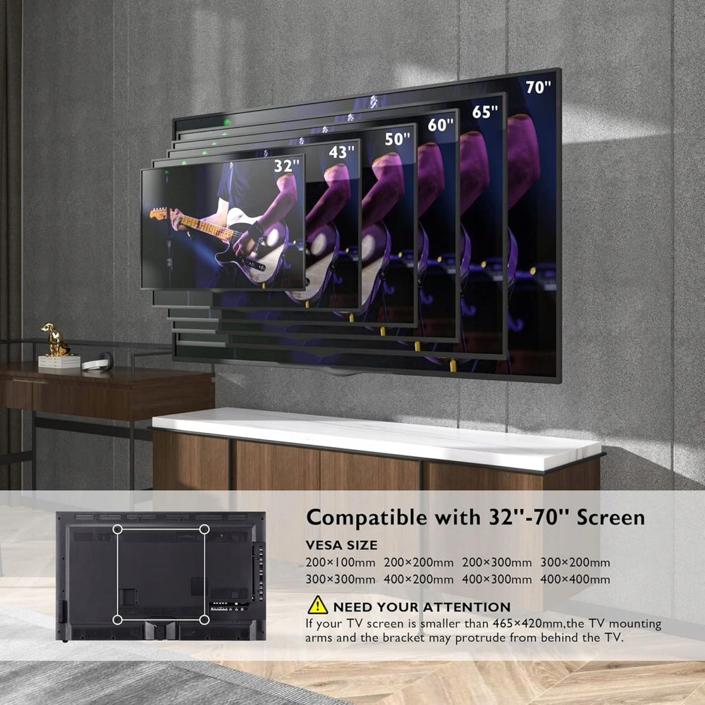 Uchwyt ścienny do TV BONTEC, 32-70 cali, do 60 kg
