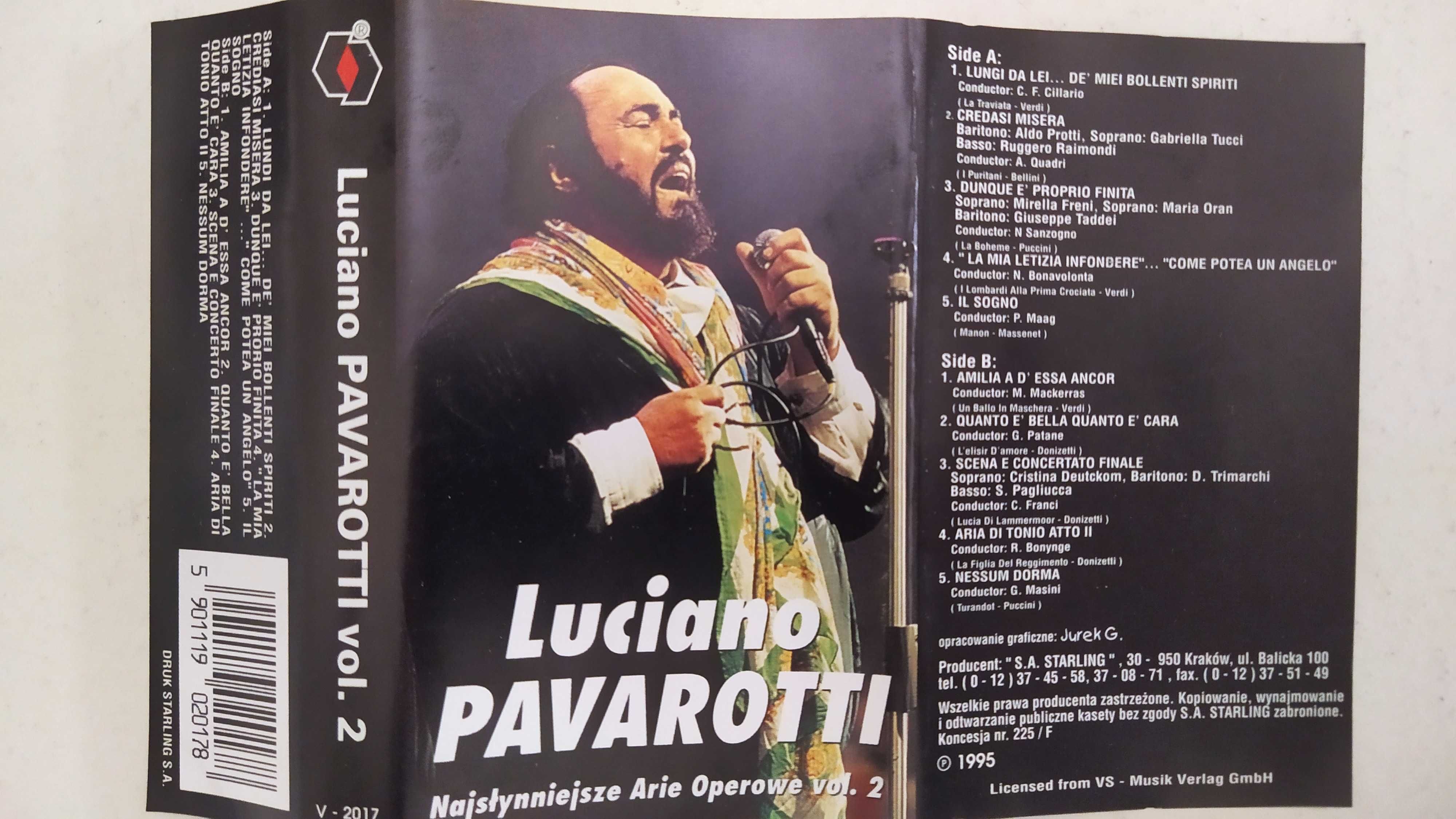 Luciano Pavarotti Najsłynniejsze arie operowe vol 2 kaseta Starling