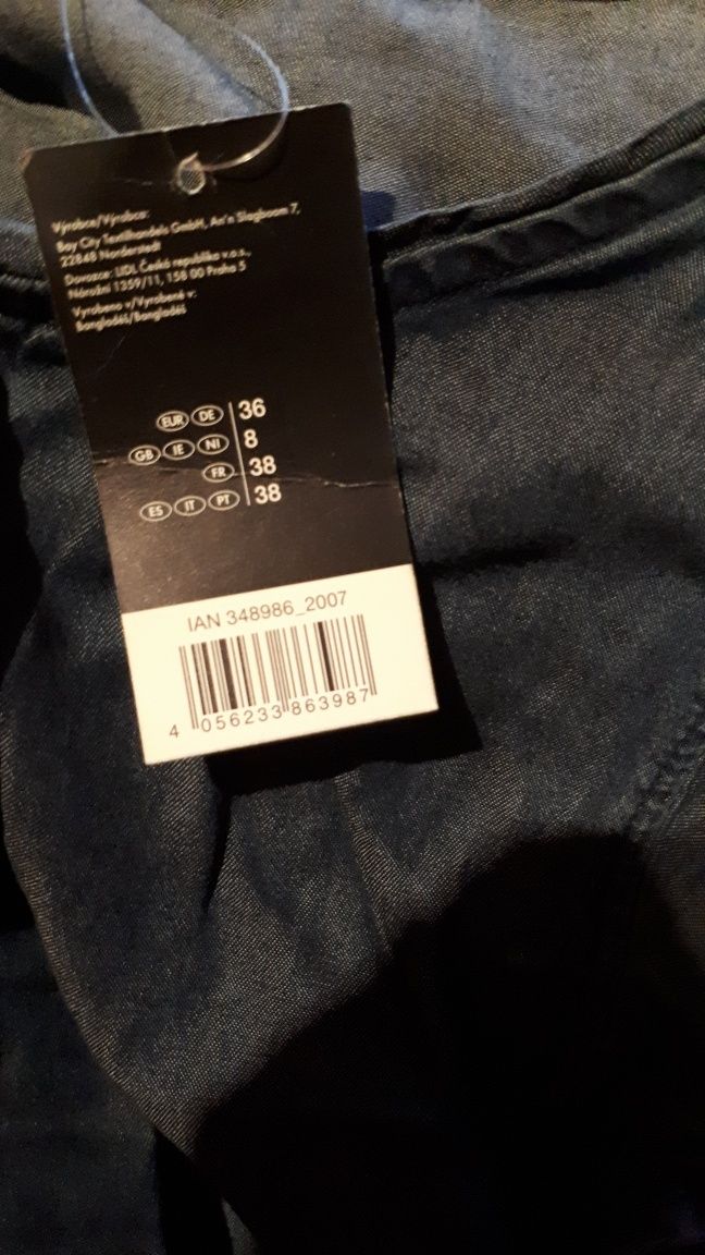 Bluzka dzins jeans M esmara nowa z metką 38