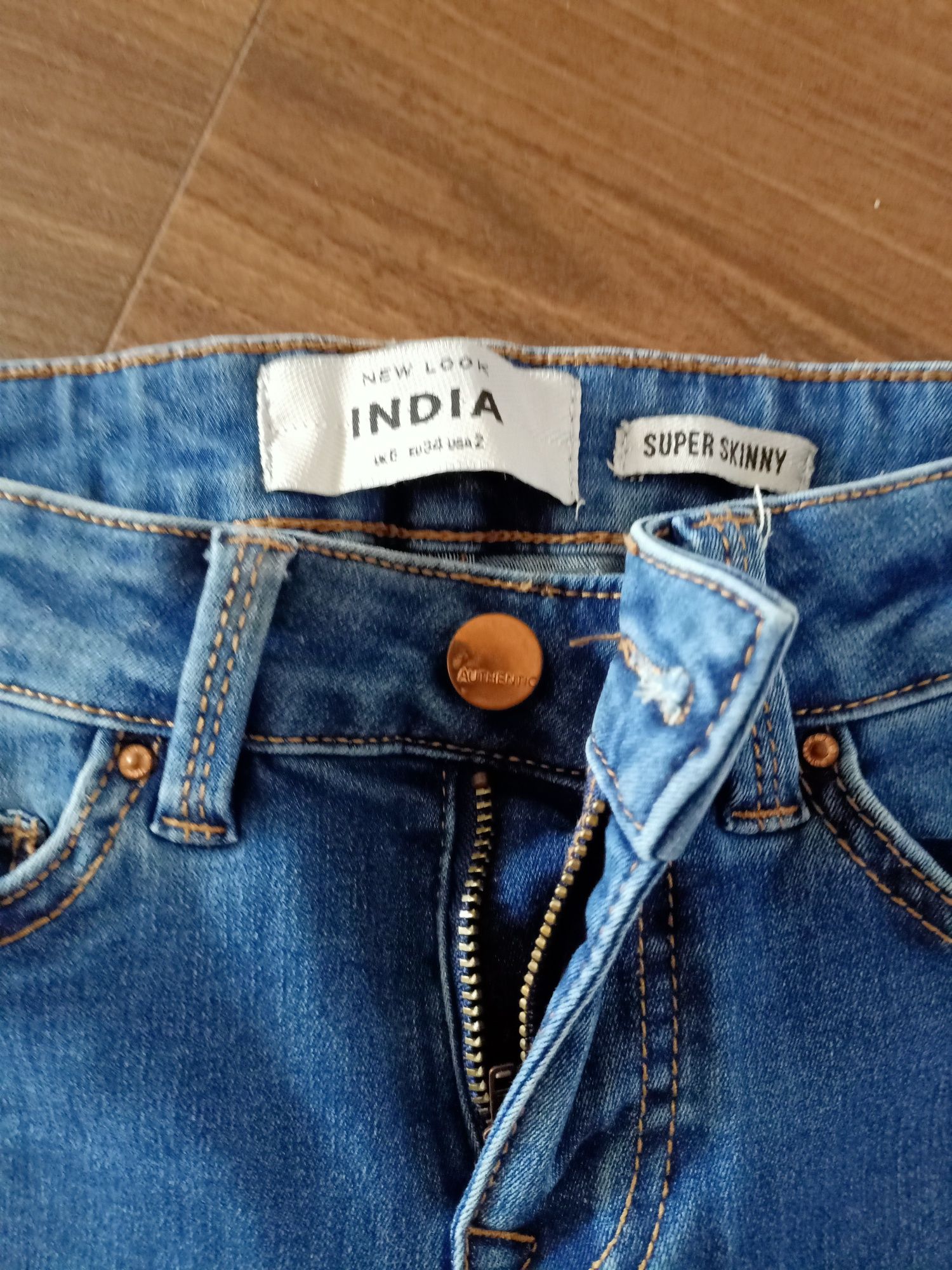 Spodnie jeansowe jak nowe NEW LOOK India ciemne 34 super skinny vintag