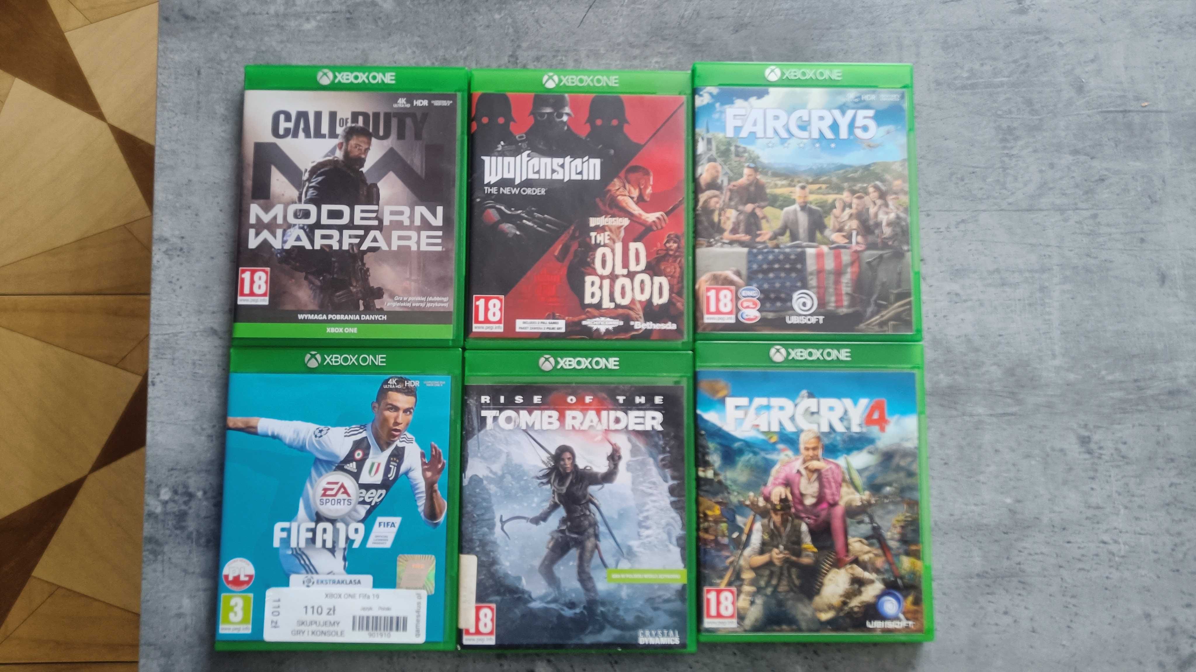 farcry,call of duty modern,fifa 19,rise of tomb raider,wolfenstein xbo